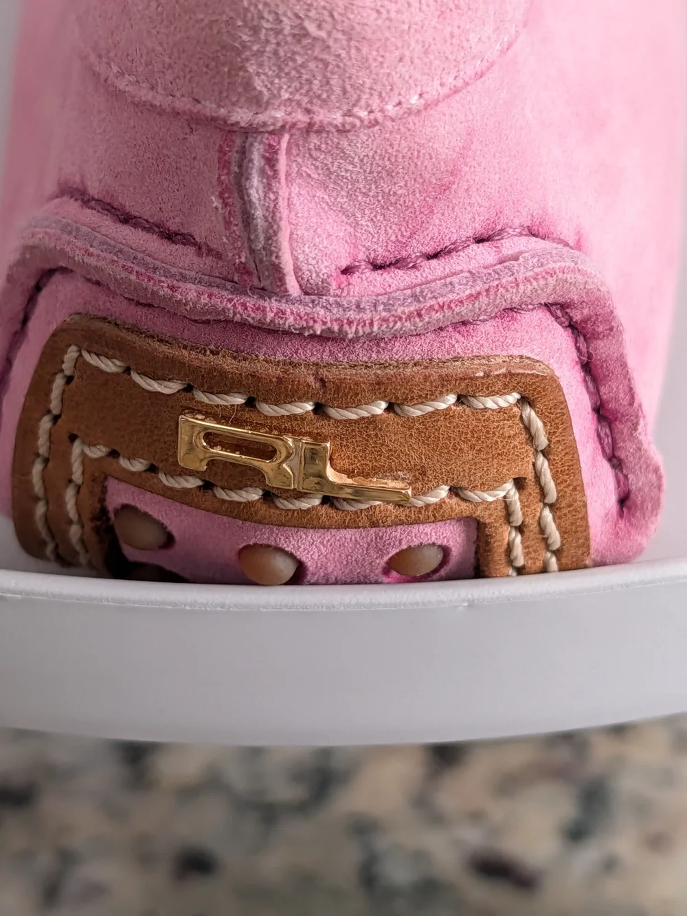 Ralph Lauren Pink Suede Driving Shoes/Mocassins Sz 5.5
